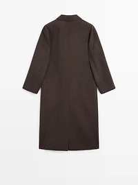 Long wool blend surplice coat