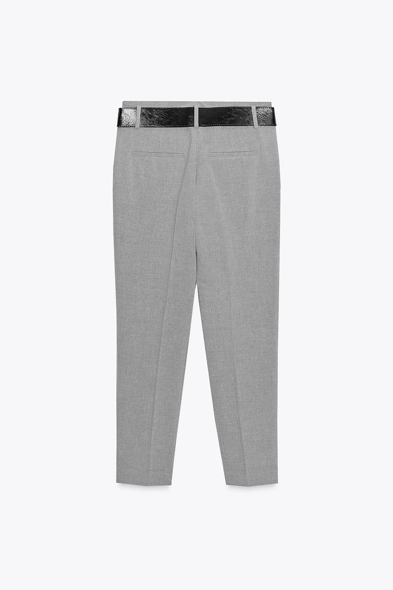 BELTED SLIM PANTS