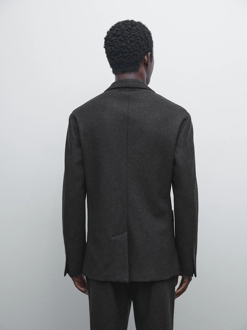 Wool blend suit blazer