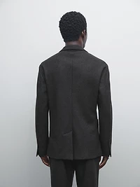 Wool blend suit blazer