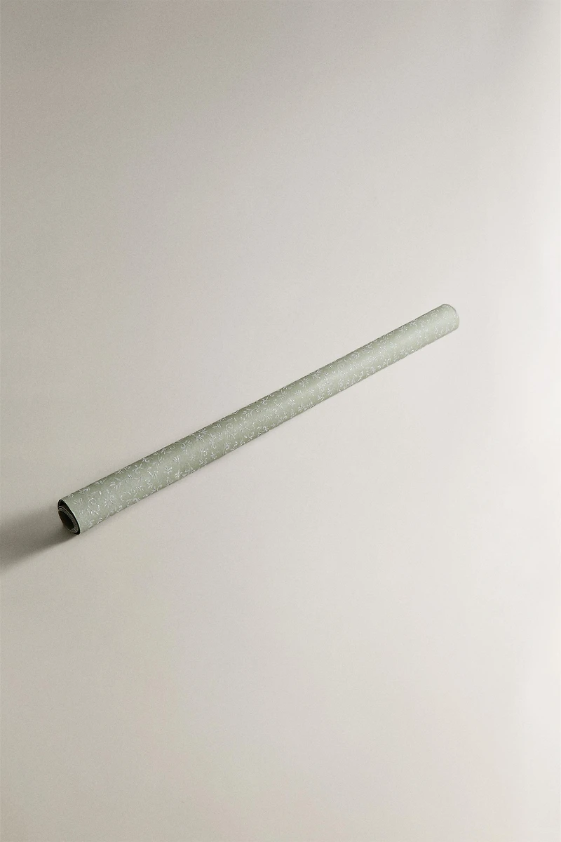 CHRISTMAS GLITTER LEAF WRAPPING PAPER