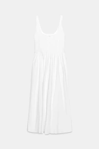 CORSET-STYLE POPLIN MIDI DRESS