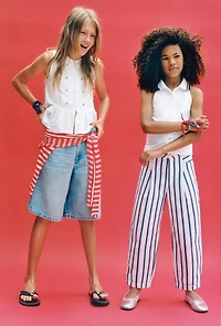STRIPED BARREL PANTS