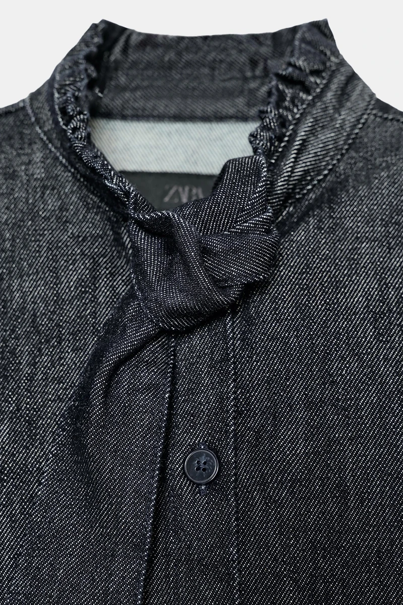 ZW COLLECTION DENIM TIE SHIRT