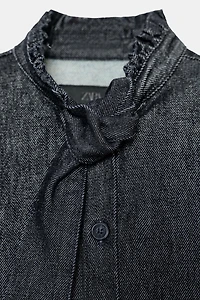 ZW COLLECTION DENIM TIE SHIRT
