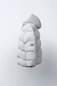 WATER REPELLENT PUFFER COAT WITH LABEL