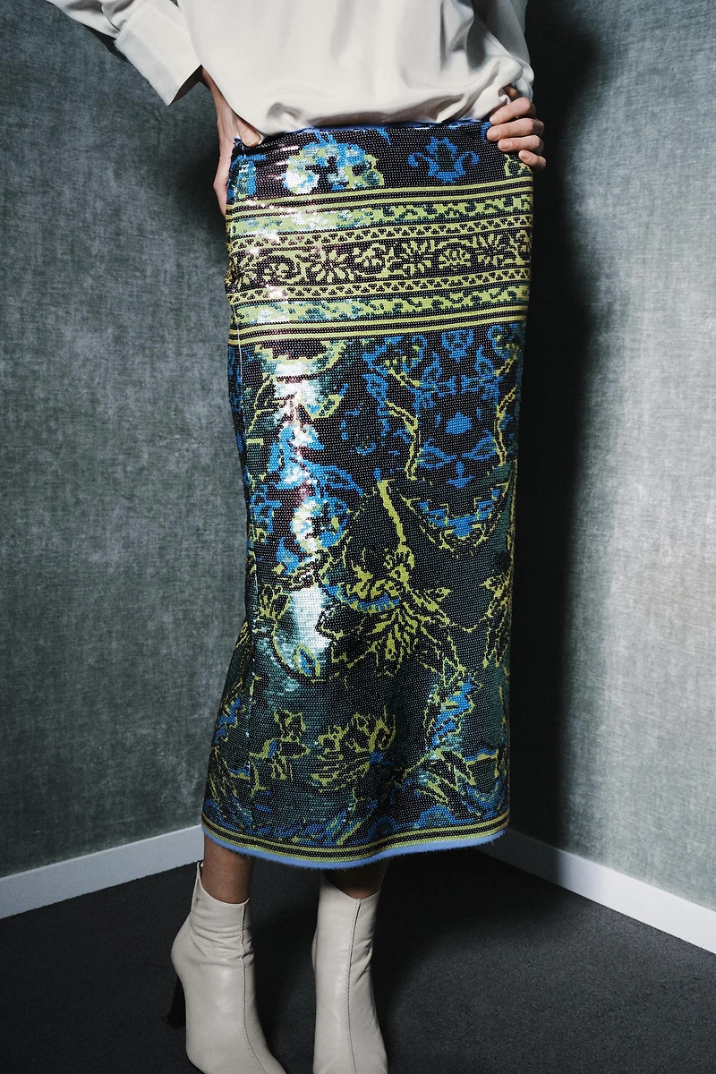 ZW COLLECTION LIMITED EDITION SEQUIN MIDI SKIRT