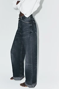 TRF BAGGY FOLDED MID-RISE JEANS