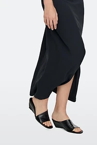 Soft leather wedge heel sandals