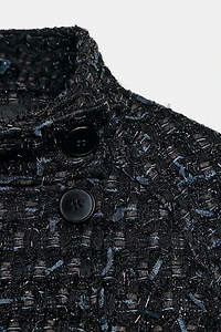 METALLIC THREAD TEXTURED WRAP JACKET