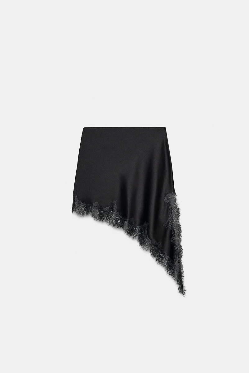 ZW COLLECTION SATIN EFFECT LACE SKIRT