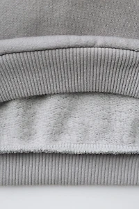 EMBROIDERED HEART TEXT SWEATSHIRT