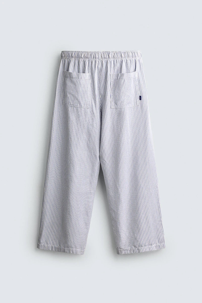 STRIPED WIDE FIT PANTS
