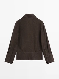 Total look melange linen overshirt
