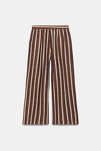 PANTALON LARGE À RAYURES