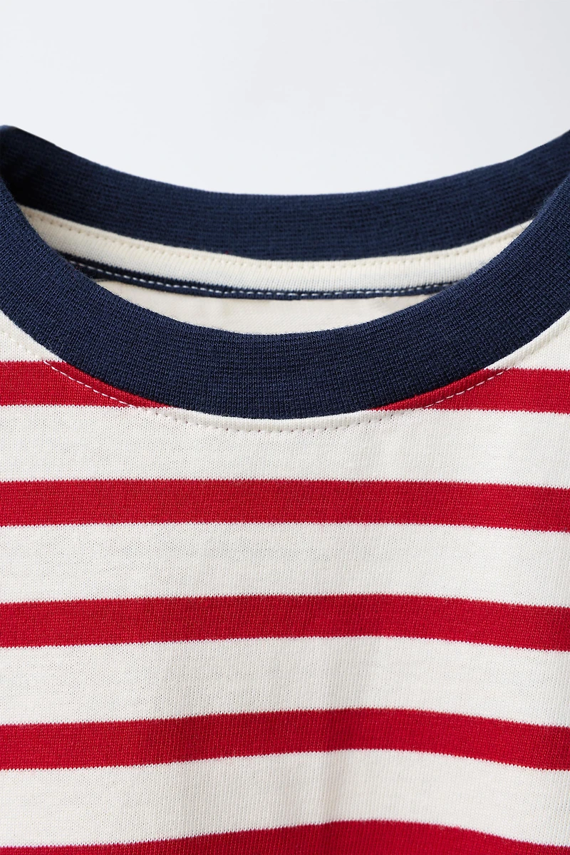 COMBINATION STRIPED T-SHIRT