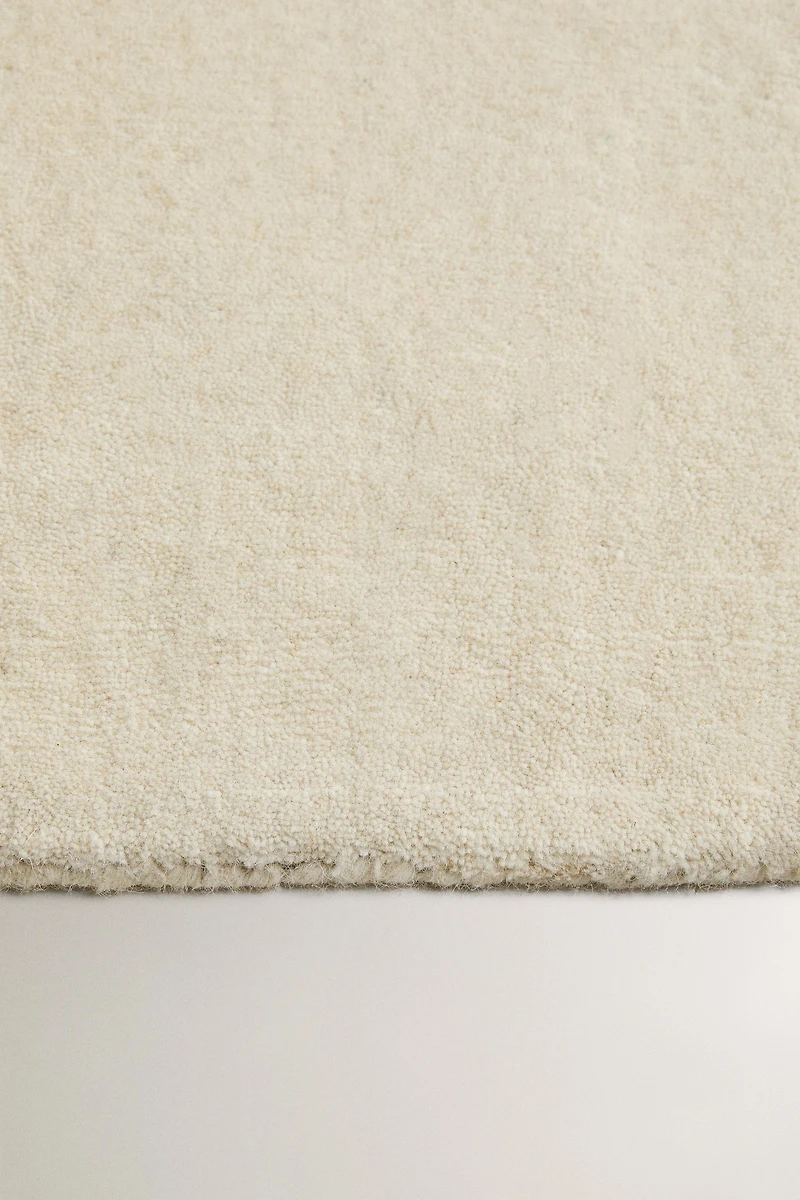 PLAIN WOOL COTTON AREA RUG