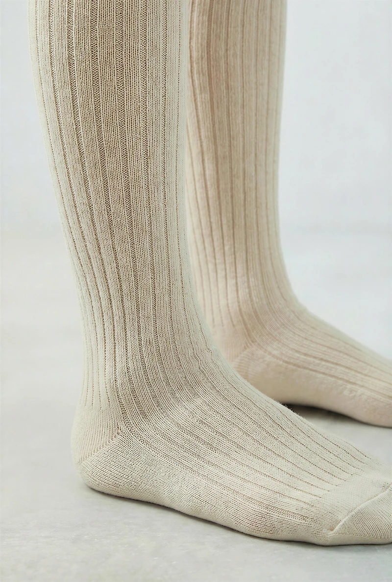 PLAIN RIBBED TIGHTS