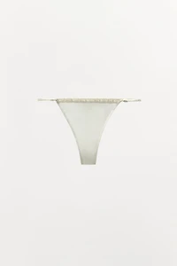 SILK BLEND LACE THONG