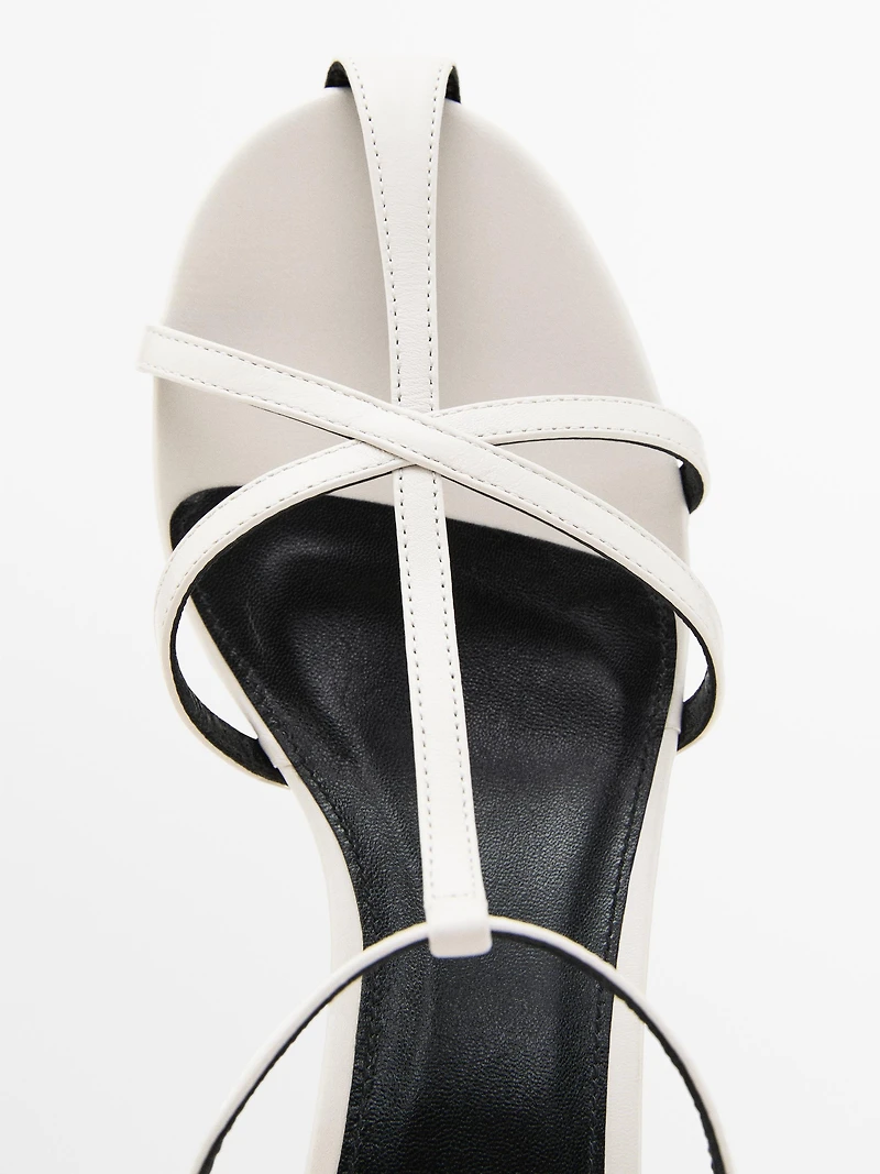Strappy leather high-heel sandals