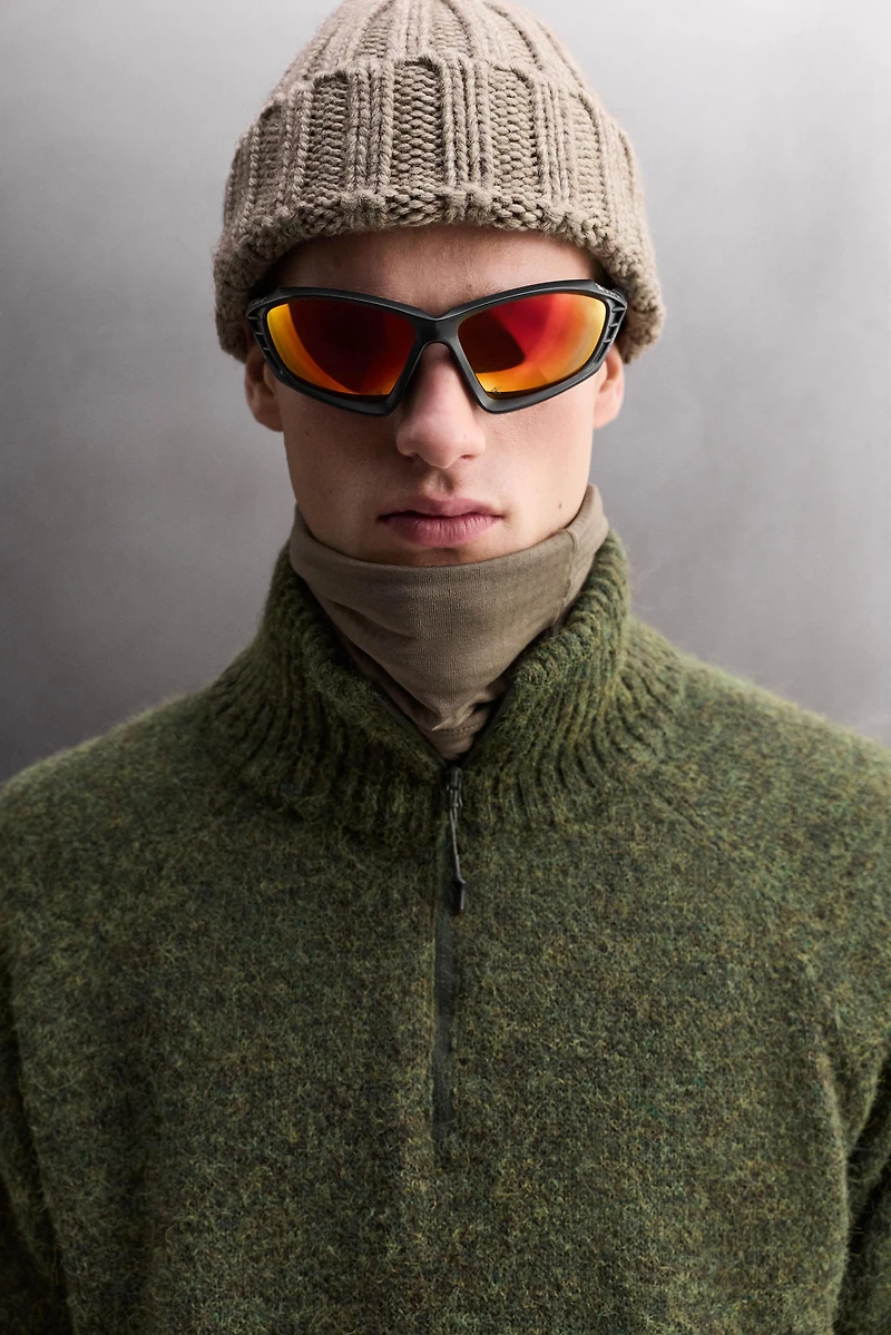 WOOL BLEND QUARTER-ZIP JUMPER