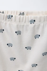 SHEEP PRINT BODYSUIT AND FOOTED PANTS SET