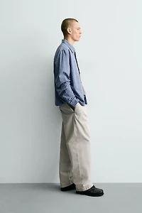CHEMISE COURTE AJUSTÉE À CARREAUX BRODÉE