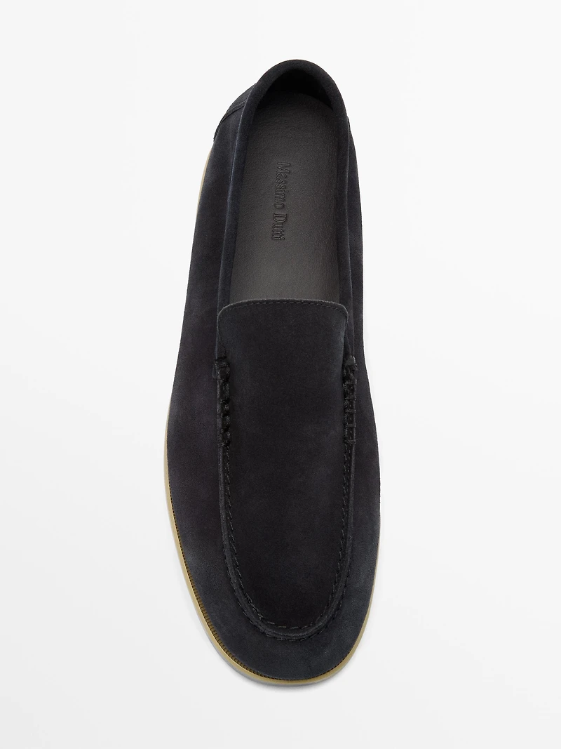Mocassin en croûte de cuir souple