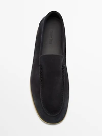 Mocassin en croûte de cuir souple