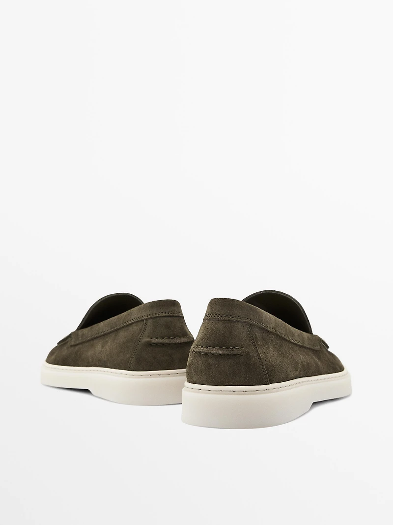 Split leather loafers