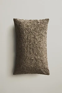 EMBROIDERED THROW PILLOW COVER