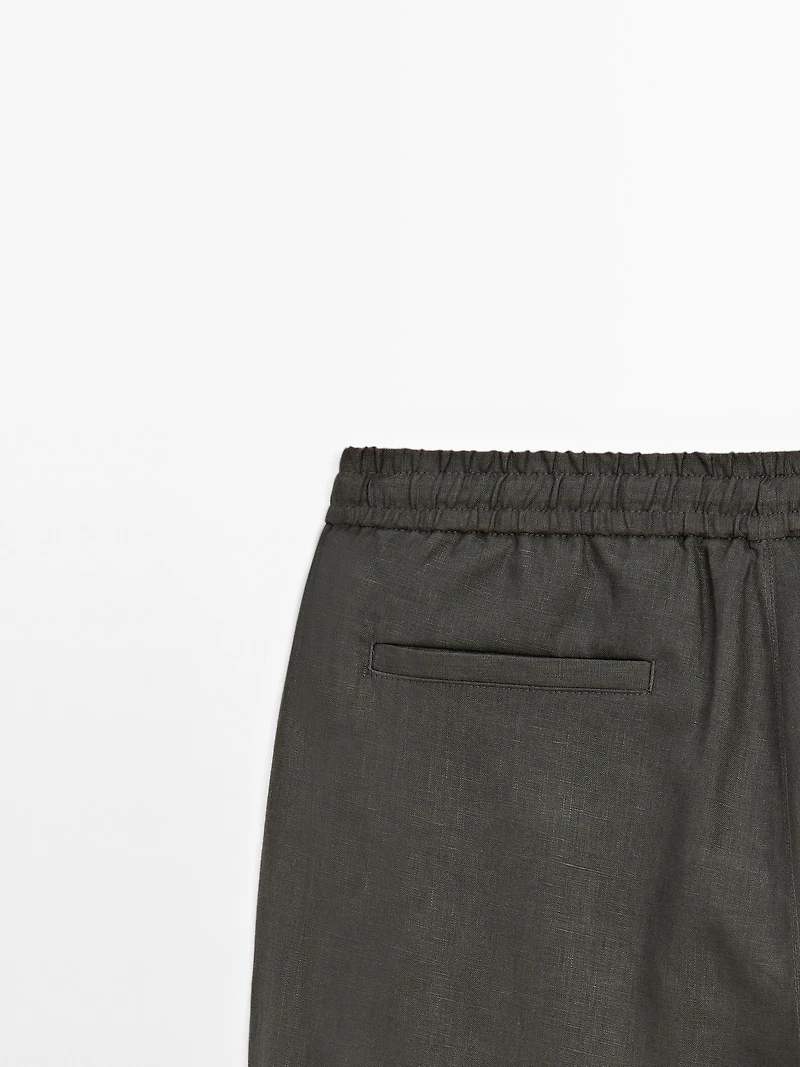 100% linen jogger fit trousers