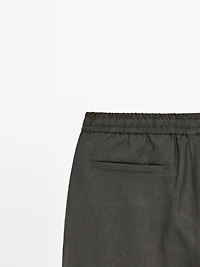 100% linen jogger fit trousers