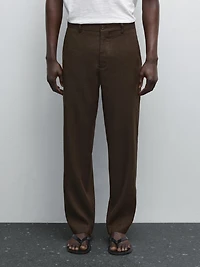 Straight-leg pinstripe trousers