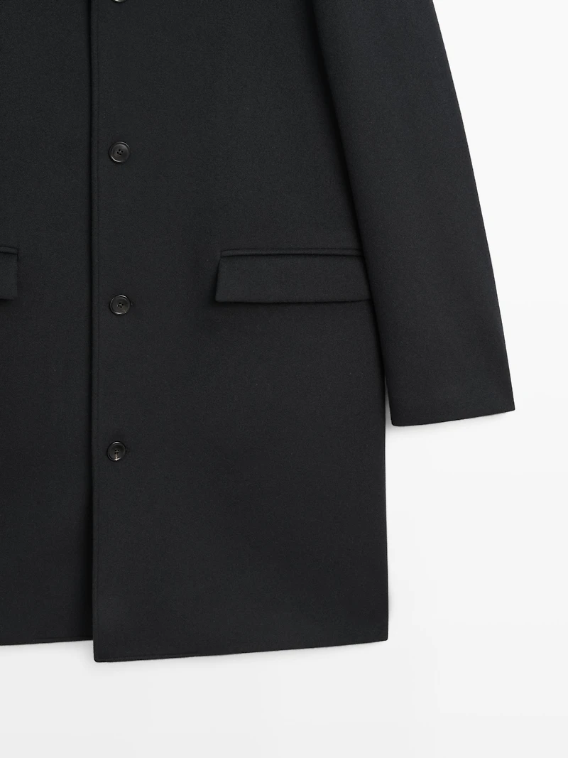 Manteau long en laine mélangée