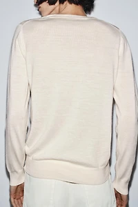GILET 100 % LAINE COL EN V