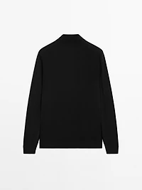 V-neck knit polo sweater