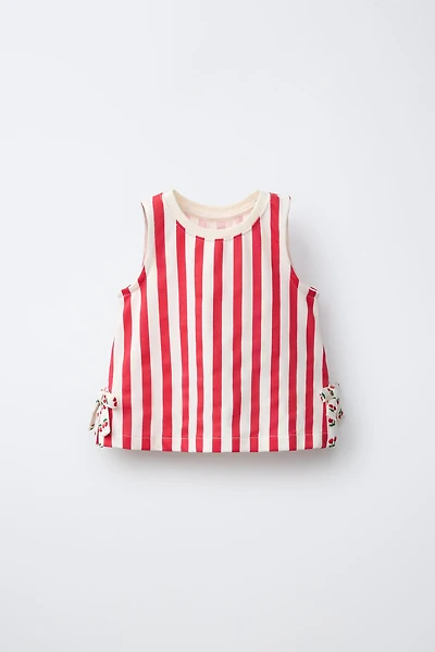 STRIPED BOW T-SHIRT