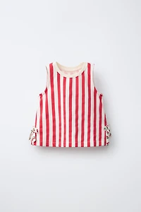 STRIPED BOW T-SHIRT