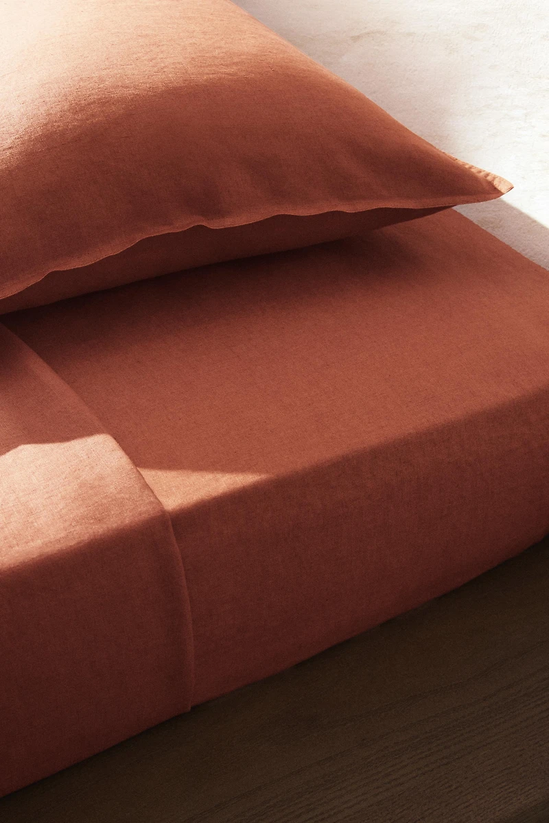 WASHED LINEN FITTED SHEET | 11.8" THICK (140 GXM²)