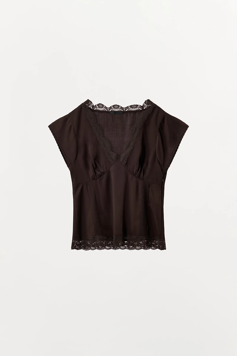 100% LYOCELL LACE TOP