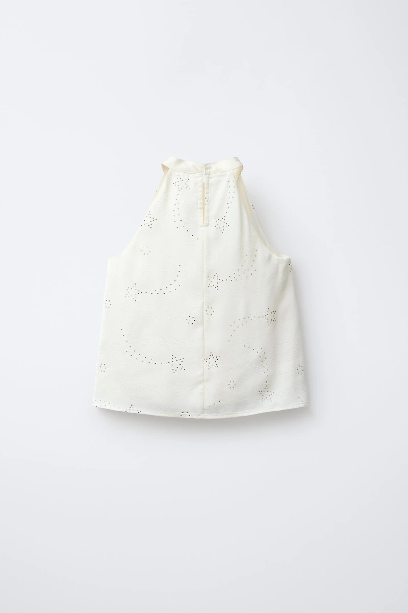 RHINESTONE HALTER NECK TOP