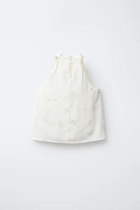 RHINESTONE HALTER NECK TOP