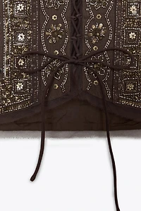 BEADED EMBROIDERED VEST ZW COLLECTION