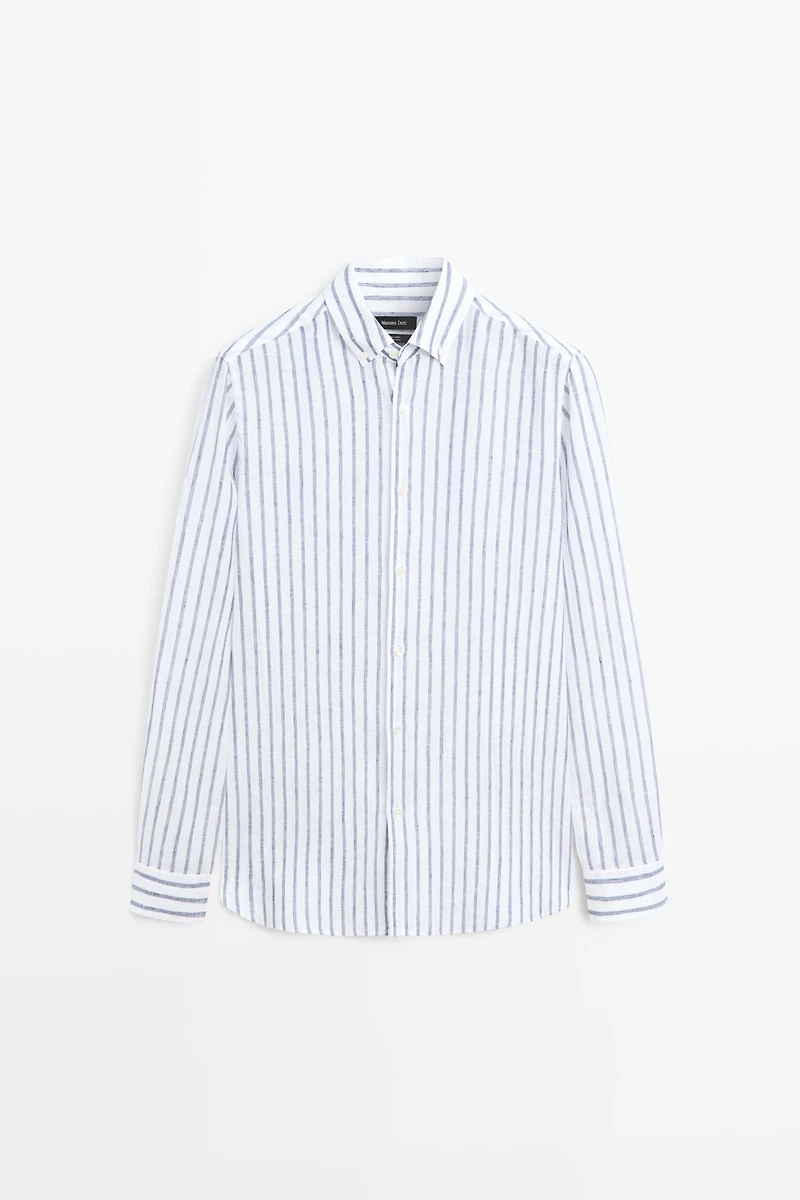 100% linen striped shirt