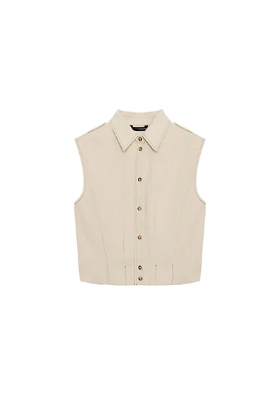 SLEEVELESS LINEN TOP