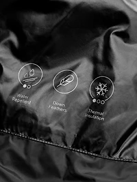 Water-repellent satin puffer jacket
