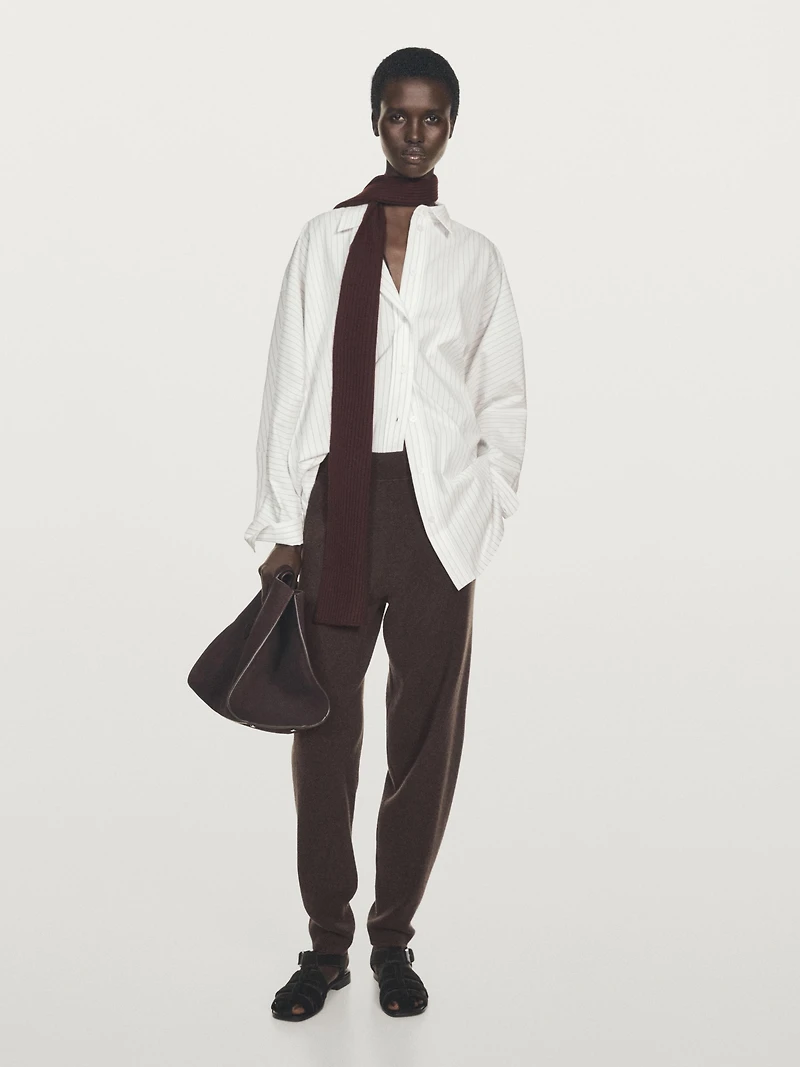 100% cashmere balloon fit trousers