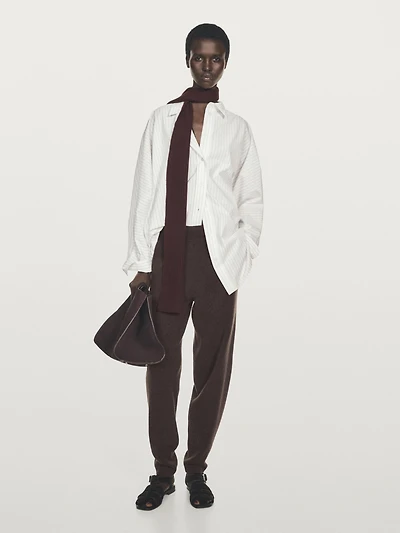 100% cashmere balloon fit trousers