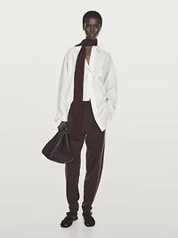 100% cashmere balloon fit trousers